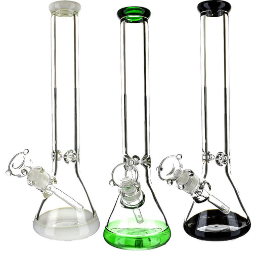 16" 9mm Color Mouth & Base Beaker Water Pipe - SmokeZone 420
