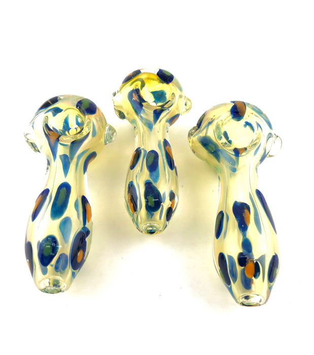 4.5" Blue Polka Dot Gold Fumed Hand Pipe - SmokeZone 420