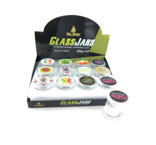 Blink Design Top Air Tight Glass Jar (12 Per Display) - SmokeZone 420