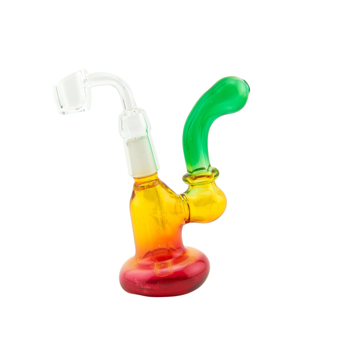 5" Rasta Color Sherlock Bubbler Dab Rig - SmokeZone 420