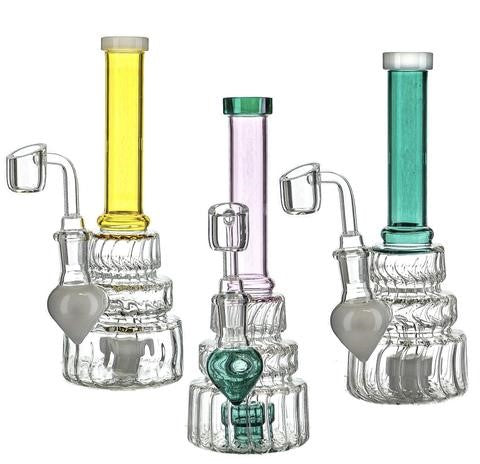 8" Straight Tube Twisted Base Dab Rig - SmokeZone 420