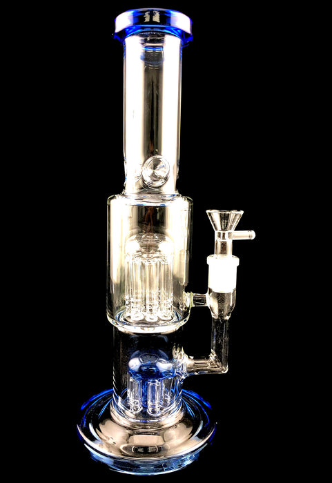 11" Straight Tube Double Tree Perc Water Pipe - SmokeZone 420