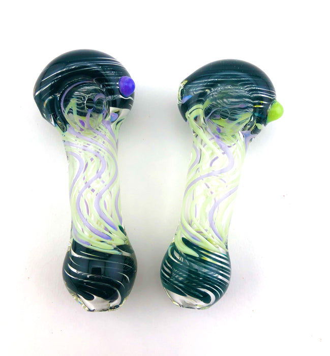 4" American Slime Zig Zag Pattern Hand Pipe - SmokeZone 420