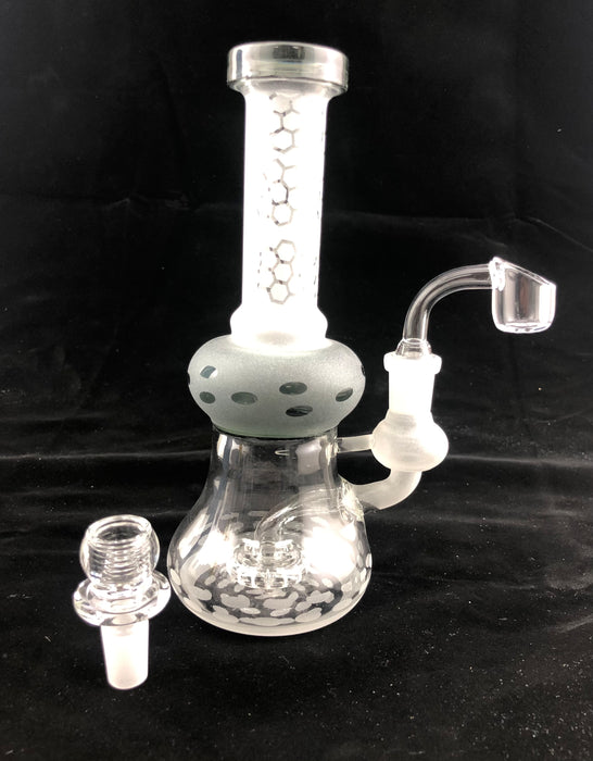 8" Frosted Mushroom Dab Rig - SmokeZone 420