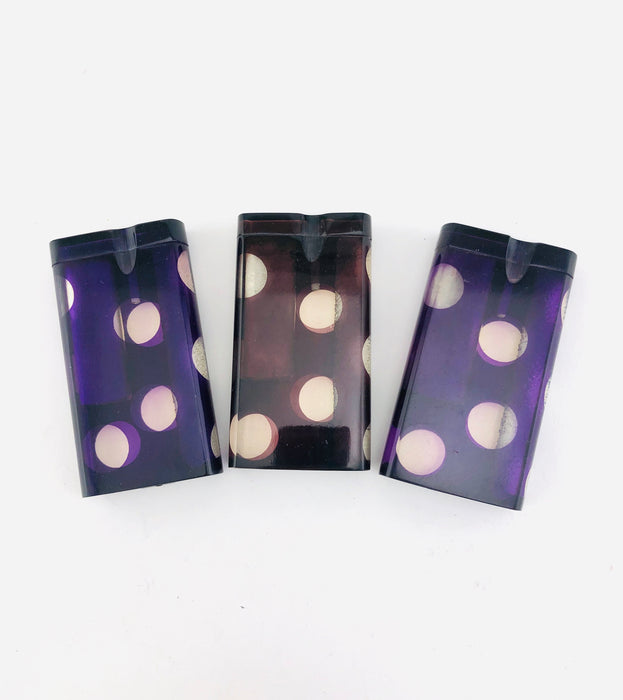4" Dark Purple Clear Dot Acrylic Dugouts - SmokeZone 420