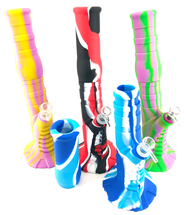 14" 2 Part Slanted Silicone Water Pipe - SmokeZone 420