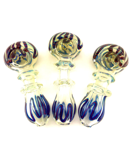 4.5" Double Ring Swirl Art Hand Pipe - SmokeZone 420