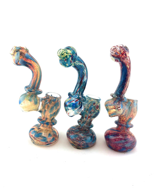 6" Double Ring Frit & Polka Dot Sherlock Bubbler - SmokeZone 420