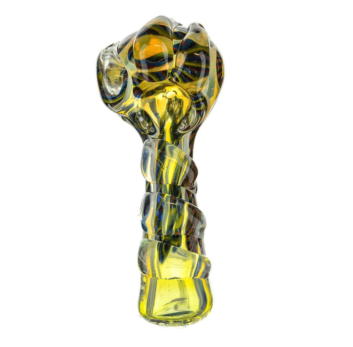 5" Glass Striped Inside Work Fumed Spoon Pipe - SmokeZone 420