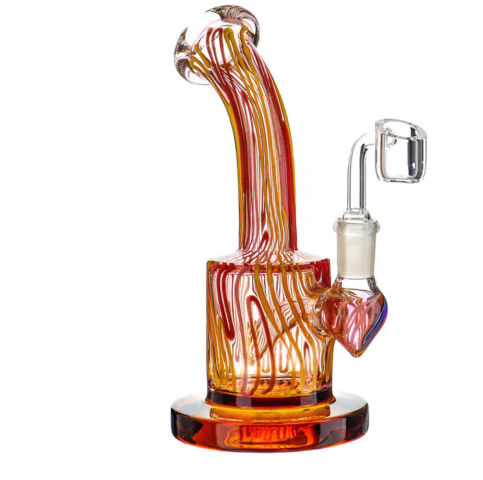8" Fancy Full Swirl Color Bent Mouth Dab Rig - SmokeZone 420