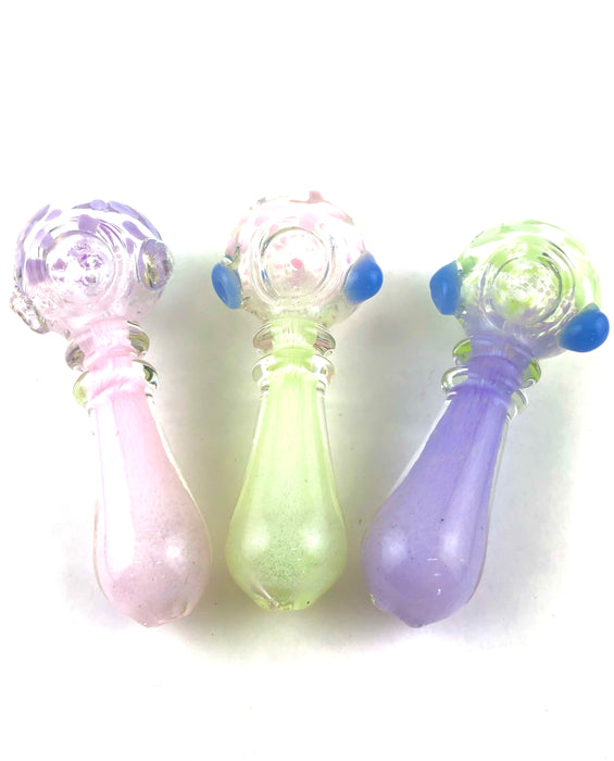 4.5" Double Ring Slime Polka Dot Head Hand Pipe - SmokeZone 420