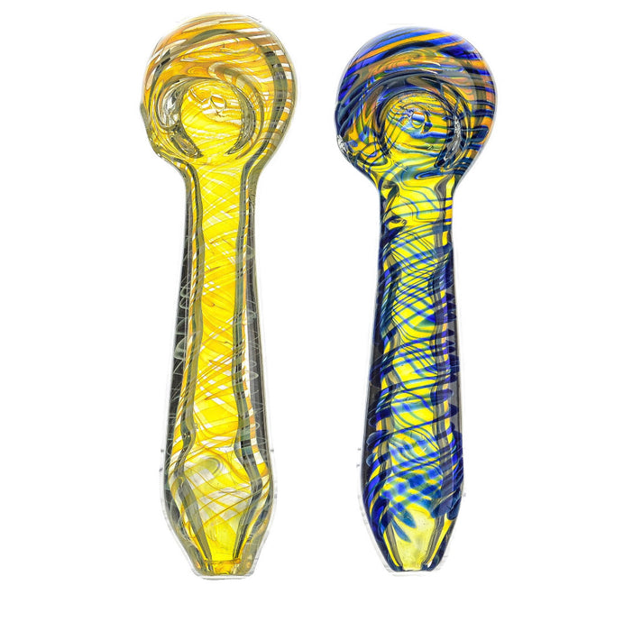 5.5" Narrow Body Twisted Color Fumed Spoon Pipe - SmokeZone 420