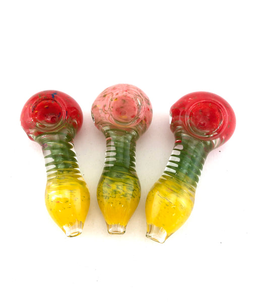 3" Rasta Color Inside Twist Hand Pipe - SmokeZone 420