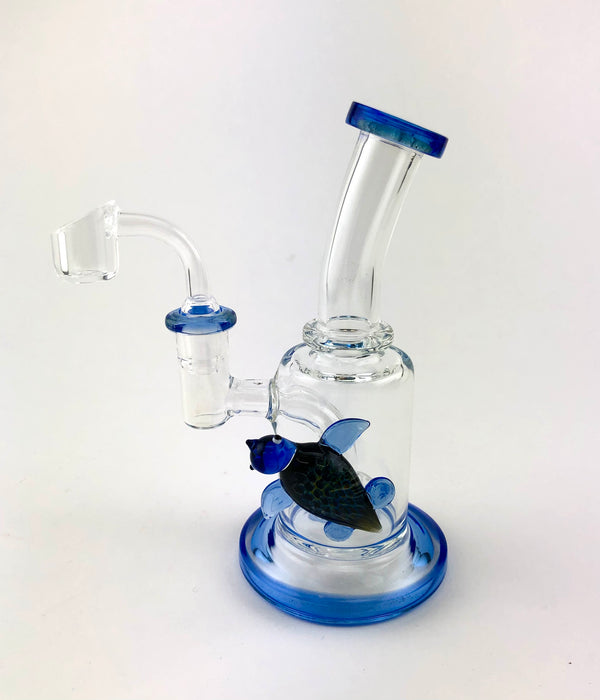 7" Slanted Mouth Dichro Turtle Bead Dab Rig - SmokeZone 420