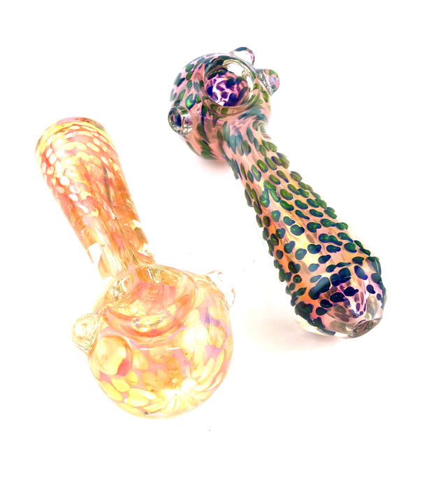 5" Rose Gold Fumed Polka Dot Narrow Spoon Pipe - SmokeZone 420