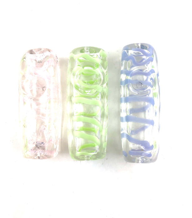3.5" Inside Slime Swirl Block Hand Pipe - SmokeZone 420