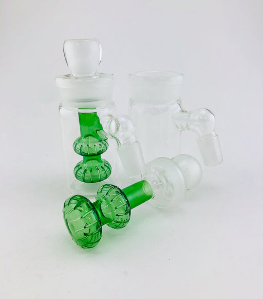 18/18mm Green Open Top Double Shower Perc Ash Catcher - SmokeZone 420