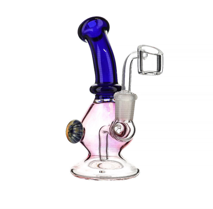 7" Rose Gold Body Blue Mouth Dab Rig - SmokeZone 420