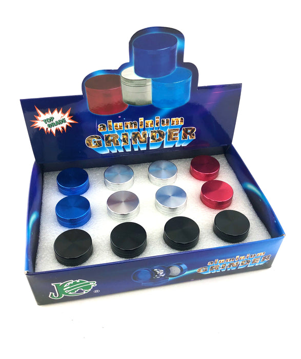 1.25" 4 Part Color Aluminum Grinders (Box of 12) - SmokeZone 420