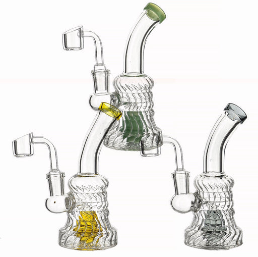 6" Twisted Glass Bent Mouth Dab Rig - SmokeZone 420