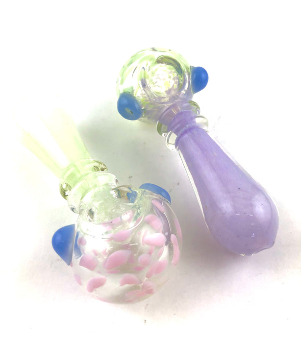 4.5" Double Ring Slime Polka Dot Head Hand Pipe - SmokeZone 420