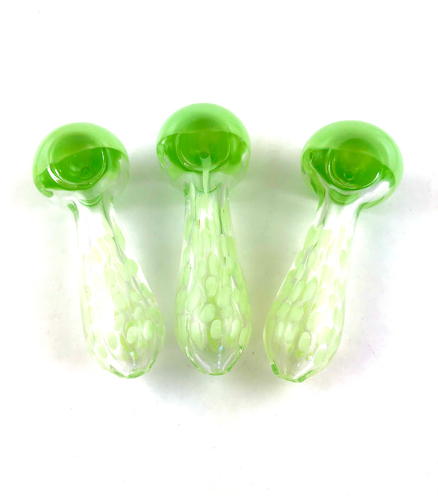5" Slime Green Head Polka Dot Hand Pipe - SmokeZone 420