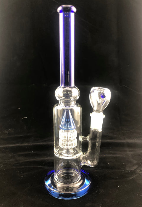 12" Color Tube Double Shower Cone Perc Water Pipe - SmokeZone 420