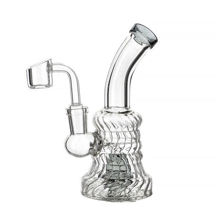 6" Twisted Glass Bent Mouth Dab Rig - SmokeZone 420