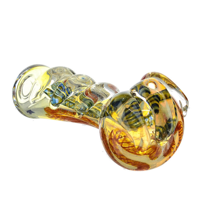5" Glass Striped Inside Work Fumed Spoon Pipe - SmokeZone 420