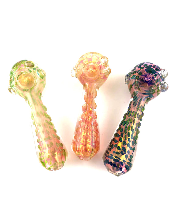 5" Rose Gold Fumed Polka Dot Narrow Spoon Pipe - SmokeZone 420