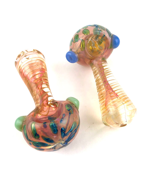 4" Rose Gold Inside Spiral Spoon Hand Pipe - SmokeZone 420