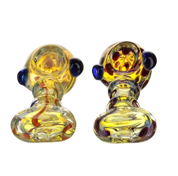 4.5" Polka Dot Head Flat Mouth Fumed Hand Pipe - SmokeZone 420