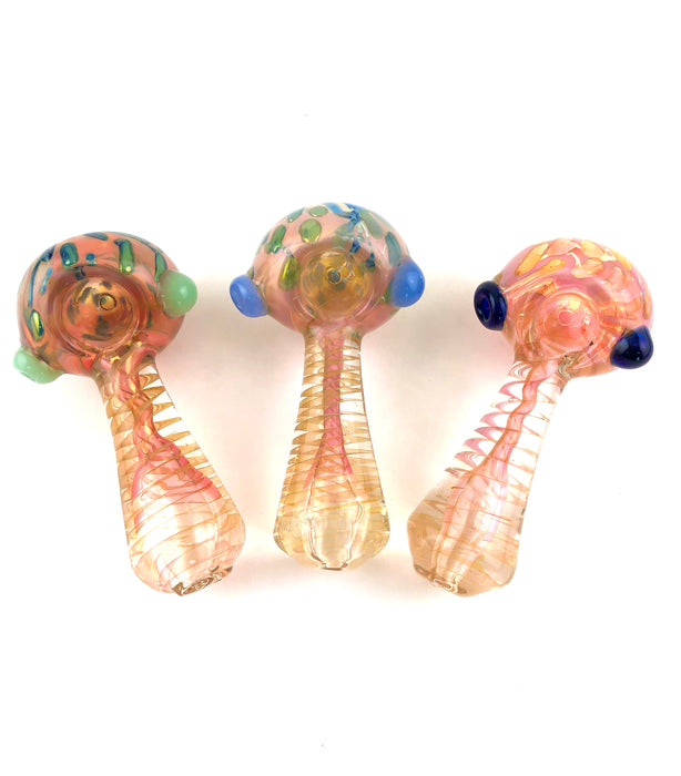 4" Rose Gold Inside Spiral Spoon Hand Pipe - SmokeZone 420