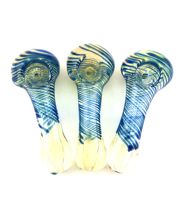 4.5" Blue Twist Narrow Fumed Body Hand Pipe - SmokeZone 420