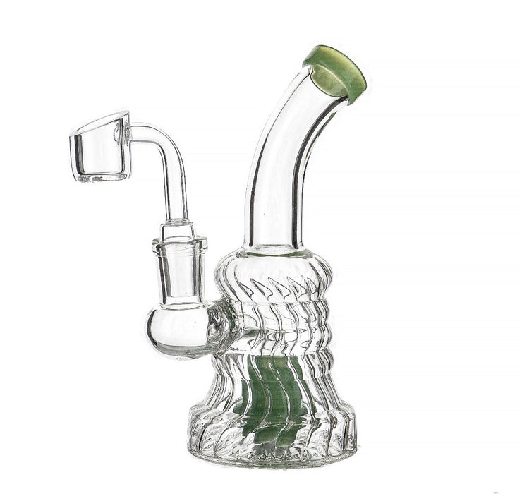 6" Twisted Glass Bent Mouth Dab Rig - SmokeZone 420