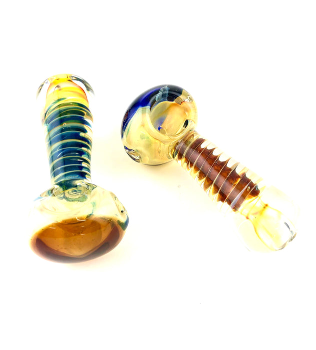 4.5" Heavy Double Glass Inside Spiral Hand Pipe - SmokeZone 420