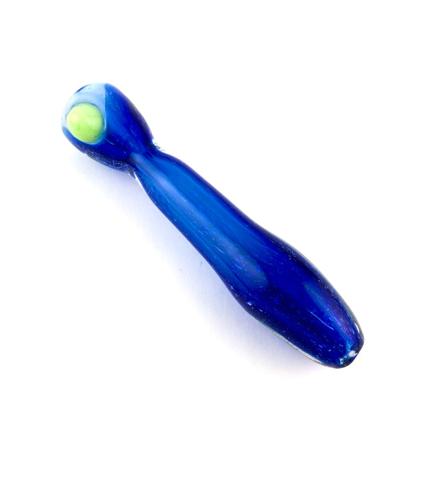 4" Full Dichro Heavy Blue Tube Glass Chillum - SmokeZone 420
