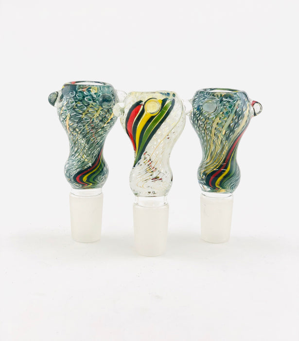 14mm Inside Work Rasta Striped Funnel Bowls - SmokeZone 420