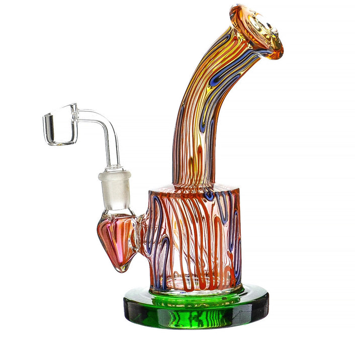 8" Fancy Full Swirl Color Bent Mouth Dab Rig - SmokeZone 420