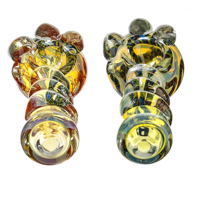 5" Glass Striped Inside Work Fumed Spoon Pipe - SmokeZone 420