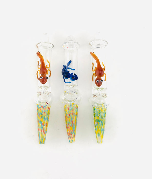 8" Clear & Frit Lizard Steam Roller - SmokeZone 420