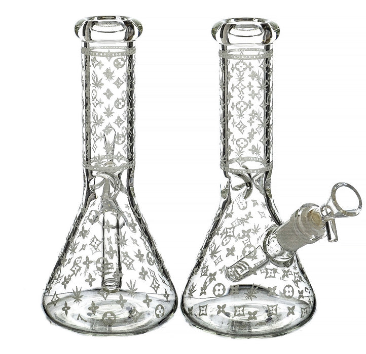 9" Glow In The Dark Frosted Designer Water Pipe - SmokeZone 420