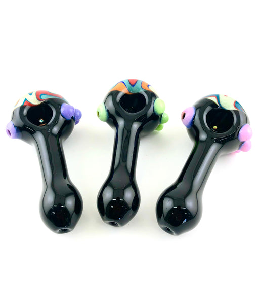 5" Full Black Tube Reverse Head Hand Pipe - SmokeZone 420
