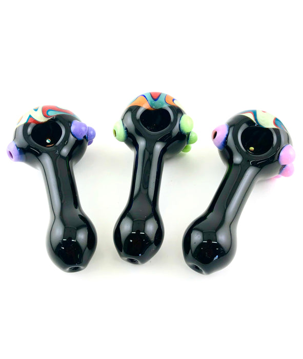 5" Full Black Tube Reverse Head Hand Pipe - SmokeZone 420