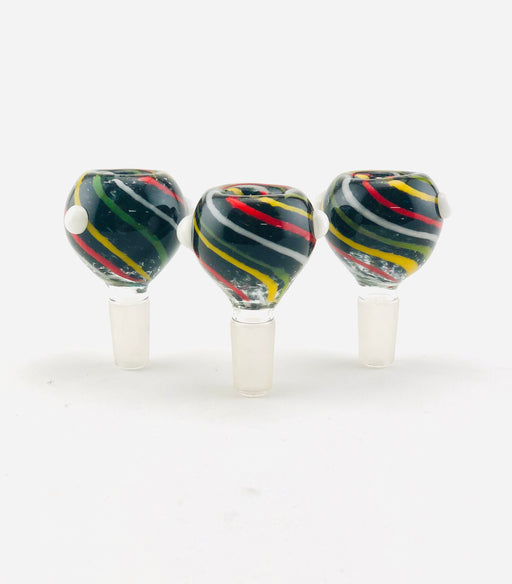 14mm Black & Rasta Stripe Bowls - SmokeZone 420