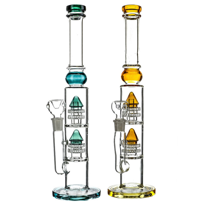 15" Two Chamber Double Shower Perc Water Pipe - SmokeZone 420