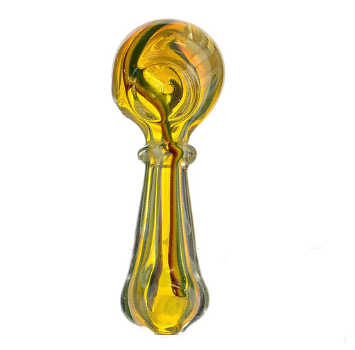 4.5" Single Ring Fumed Rasta Striped Spoon Pipe - SmokeZone 420