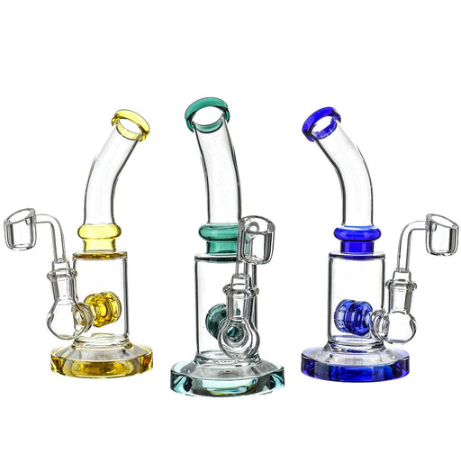 7" Bent Mouth Side Double Shower Perc Dab Rig - SmokeZone 420