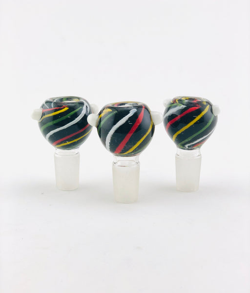 18mm Black & Rasta Stripe Bowls - SmokeZone 420