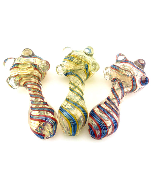 5" Triple Beaded Fumed Twist Color Hand Pipe - SmokeZone 420